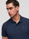 Ombre Clothing Moški bombažni polo BASIC - črna/temno modra/bela V1 OM-POBS-0171 Ombre Clothing
