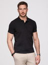 Ombre Clothing Moški bombažni polo BASIC - črna/temno modra/bela V1 OM-POBS-0171 Ombre Clothing