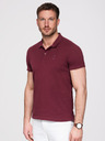 Ombre Clothing Moški bombažni polo BASIC - bela/rjava/temno modra V4 OM-POBS-0171 Ombre Clothing
