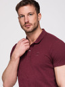 Ombre Clothing Moški bombažni polo BASIC - bela/rjava/temno modra V4 OM-POBS-0171 Ombre Clothing