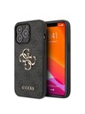 Guess Guess PU 4G kovinski zadnji ovitek z logotipom za iPhone 13 Pro Max Grey