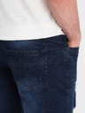 Ombre Clothing Temno modre moške kratke hlače iz džinsa z luknjami Ombre Clothing