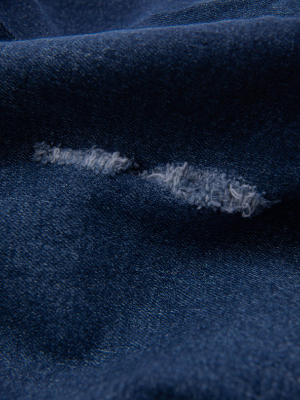 Ombre Clothing Temno modre moške kratke hlače iz džinsa z luknjami Ombre Clothing