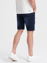Ombre Clothing Temno modre moške kratke hlače iz džinsa z luknjami Ombre Clothing