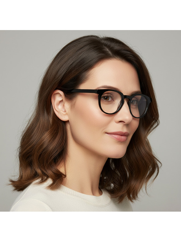 VEYREY VeyRey nerd acetatna sončna očala Phuffy črna obroba prozorna stekla