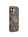 Guess Guess PU Leather 4G Metal Logo Gold Frame Zadnji ovoj za iPhone 17 Brown
