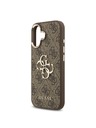 Guess Guess PU Leather 4G Metal Logo Gold Frame Zadnji ovoj za iPhone 17 Brown