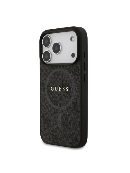 Guess Guess PU Leather 4G Colored Ring MagSafe Zadnji ovoj za iPhone 17 Pro Black