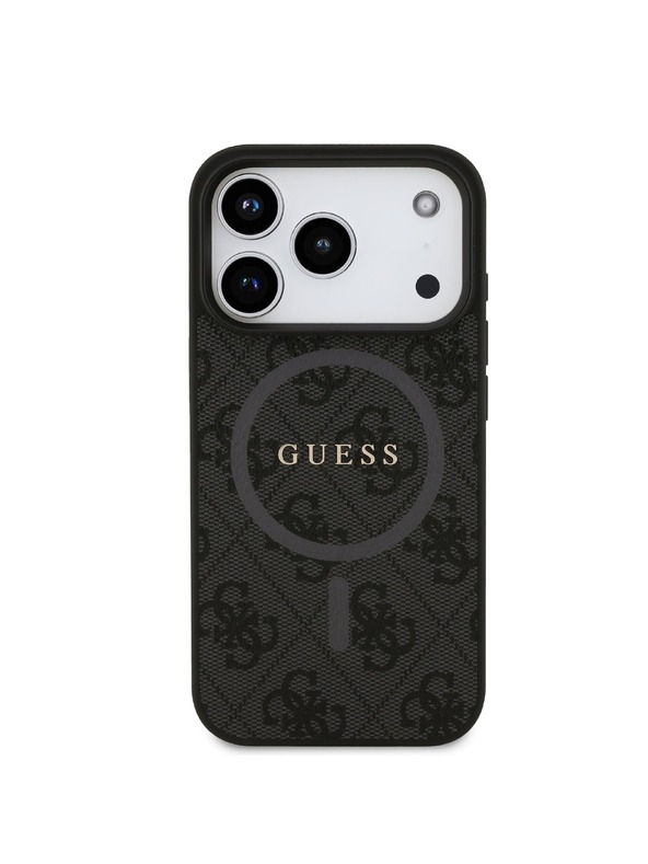 Guess Guess PU Leather 4G Colored Ring MagSafe Zadnji ovoj za iPhone 17 Pro Black