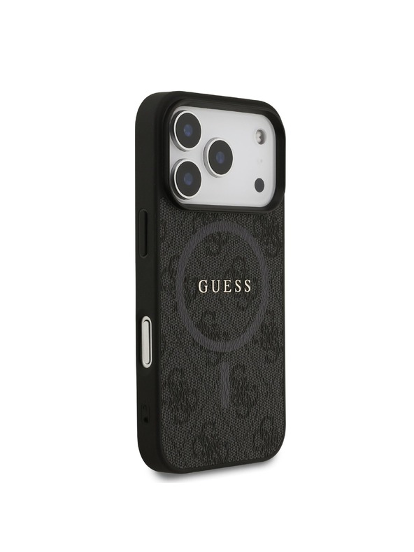 Guess Guess PU Leather 4G Colored Ring MagSafe Zadnji ovoj za iPhone 17 Pro Black
