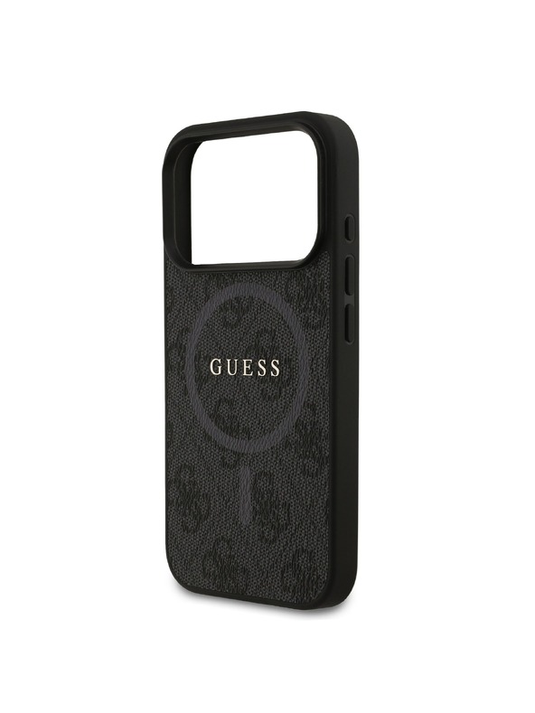 Guess Guess PU Leather 4G Colored Ring MagSafe Zadnji ovoj za iPhone 17 Pro Black