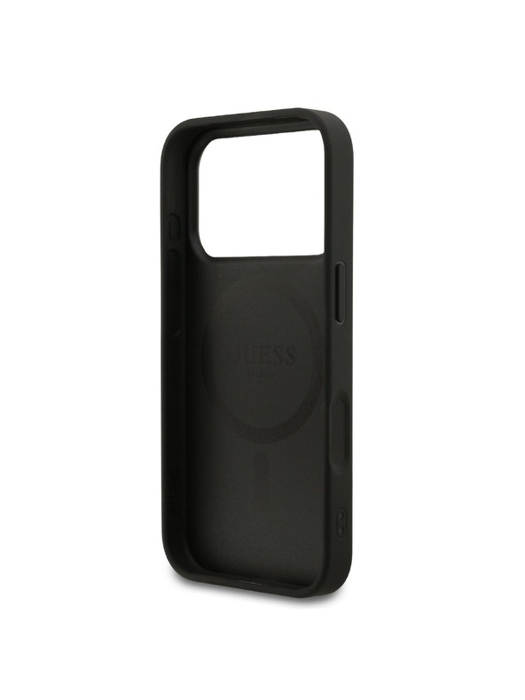 Guess Guess PU Leather 4G Colored Ring MagSafe Zadnji ovoj za iPhone 17 Pro Black