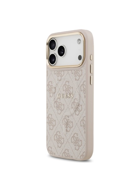 Guess Guess PU Leather 4G Gold Frame MagSafe Zadnji ovoj za iPhone 17 Pro Max Pink