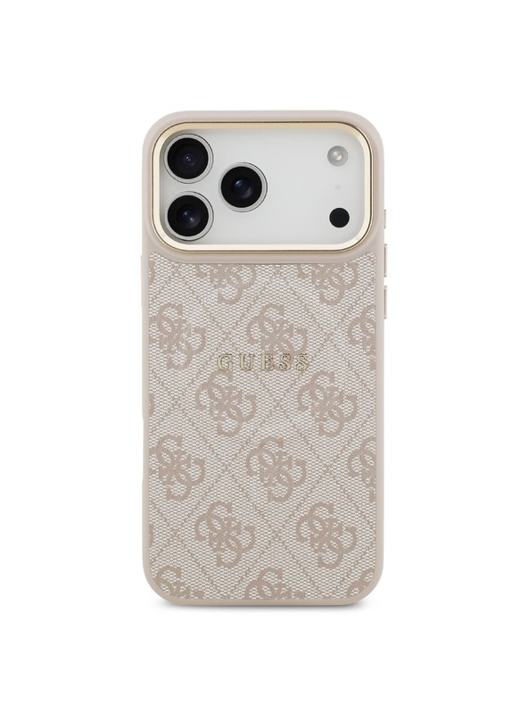 Guess Guess PU Leather 4G Gold Frame MagSafe Zadnji ovoj za iPhone 17 Pro Max Pink