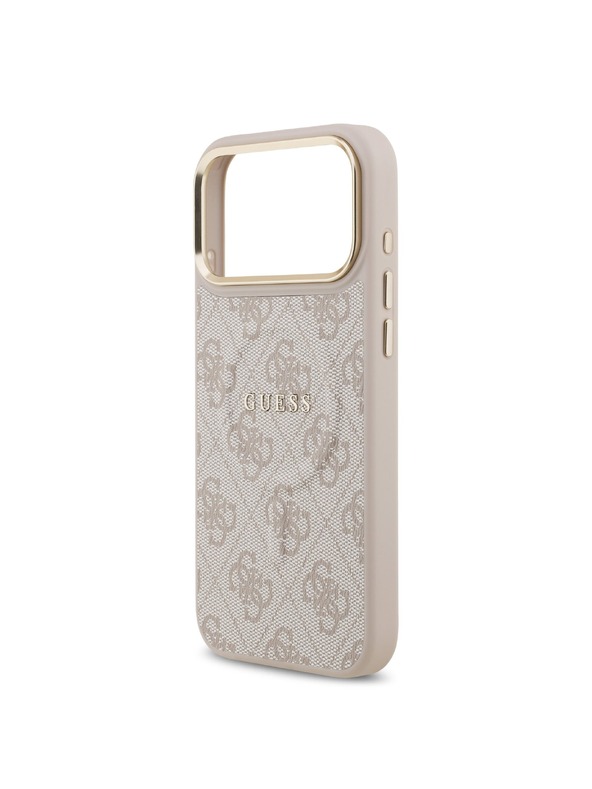Guess Guess PU Leather 4G Gold Frame MagSafe Zadnji ovoj za iPhone 17 Pro Max Pink