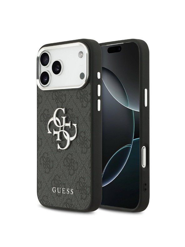 Guess Guess PU 4G Metal Logo Zadnji ovoj za iPhone 17 Pro Max Silver Black