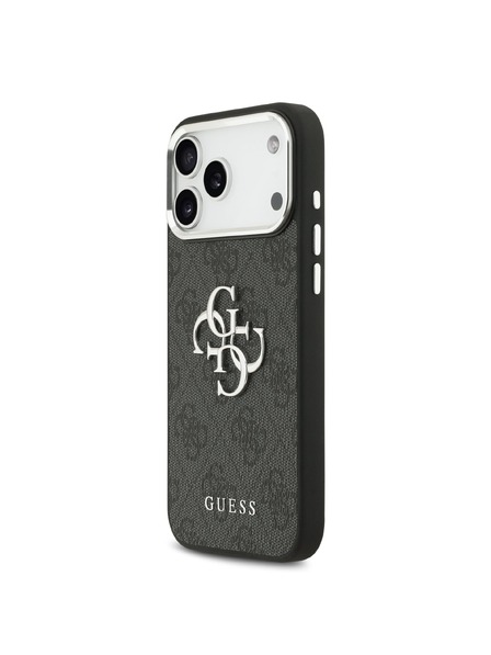 Guess Guess PU 4G Metal Logo Zadnji ovoj za iPhone 17 Pro Max Silver Black