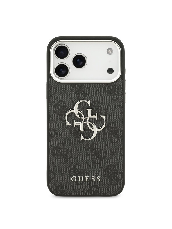 Guess Guess PU 4G Metal Logo Zadnji ovoj za iPhone 17 Pro Max Silver Black
