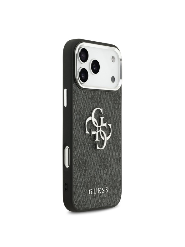 Guess Guess PU 4G Metal Logo Zadnji ovoj za iPhone 17 Pro Max Silver Black