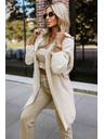 numoco basic Udobna oversized kardigana s kapuco in stilsko vezljivo - bež