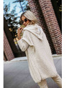 numoco basic Udobna oversized kardigana s kapuco in stilsko vezljivo - bež