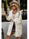 numoco basic Modno oversized kardigana z okrasno broško in praktičnimi žepi - bež