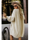 numoco basic Modno oversized kardigana z okrasno broško in praktičnimi žepi - bež