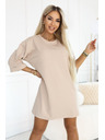 numoco basic Proste oversized obleke iz bombaža s kratkimi rokavi - bež