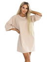 numoco basic Proste oversized obleke iz bombaža s kratkimi rokavi - bež