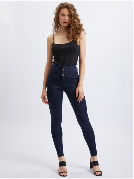 Orsay Temno modre ženske skinny fit hlače ORSAY