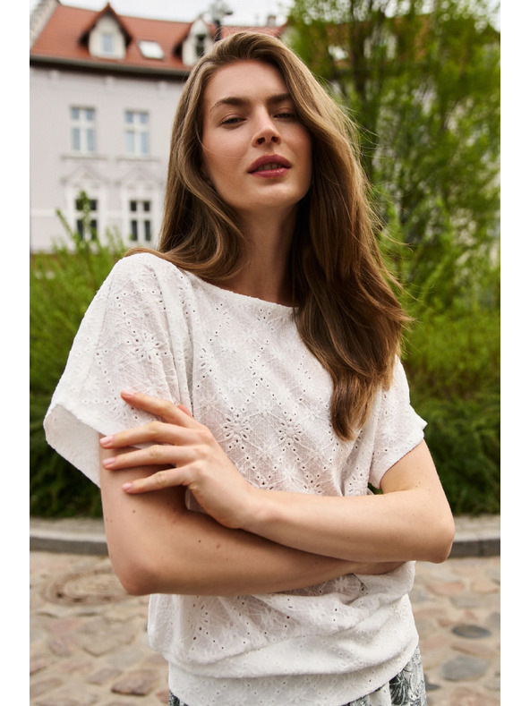 Moodo Bela majica s kratkimi rokavi Moodo