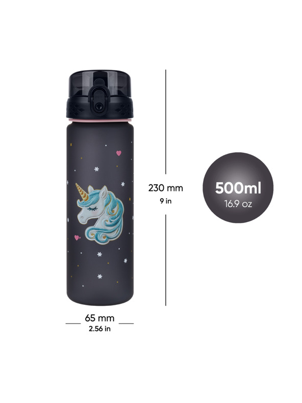 BAAGL  BAAGL Tritanska steklenica za pitje Unicorn Gold, 500 ml