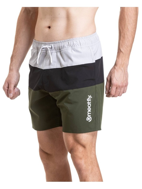 Meatfly Meatfly moške plavalne hlače Keith Boardshorts 17" Olive / Black / Quiet Gray