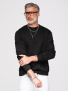 Ombre Clothing Moški pulover s srebrno in črno aplikacijo pantera na hrbtu z okroglim izrezom - črna V1 OM-SSNZ-0274 Ombre Clothing