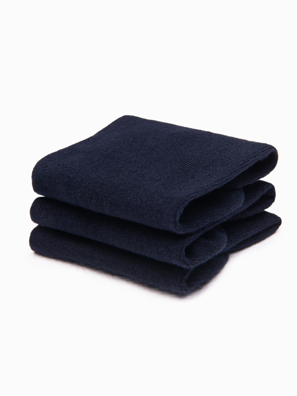 Ombre Clothing Moške nogavice 3-pack - temno modra V1 OM-SOSS-0102 Ombre Clothing