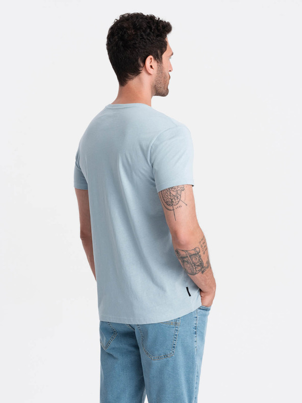 Ombre Clothing Svetlo modra moška osnovna majica Ombre Clothing