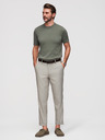 Ombre Clothing Moške hlače chino REGULAR FIT z elastičnim pasom - sive in bež V1 P1525 Ombre Clothing