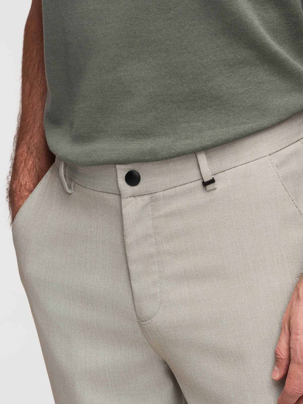Ombre Clothing Moške hlače chino REGULAR FIT z elastičnim pasom - sive in bež V1 P1525 Ombre Clothing