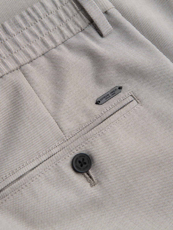 Ombre Clothing Moške hlače chino REGULAR FIT z elastičnim pasom - sive in bež V1 P1525 Ombre Clothing