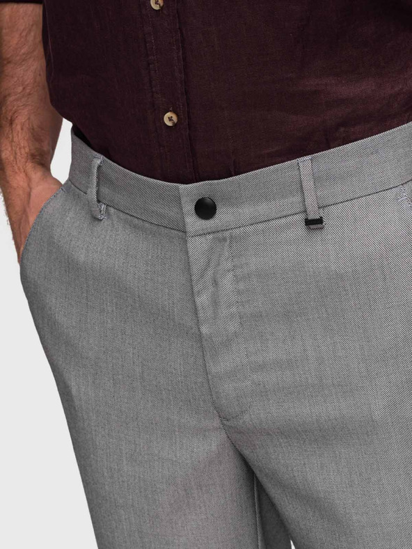 Ombre Clothing Moške hlače chino REGULAR FIT z elastičnim pasom - sive V2 P1525 Ombre Clothing