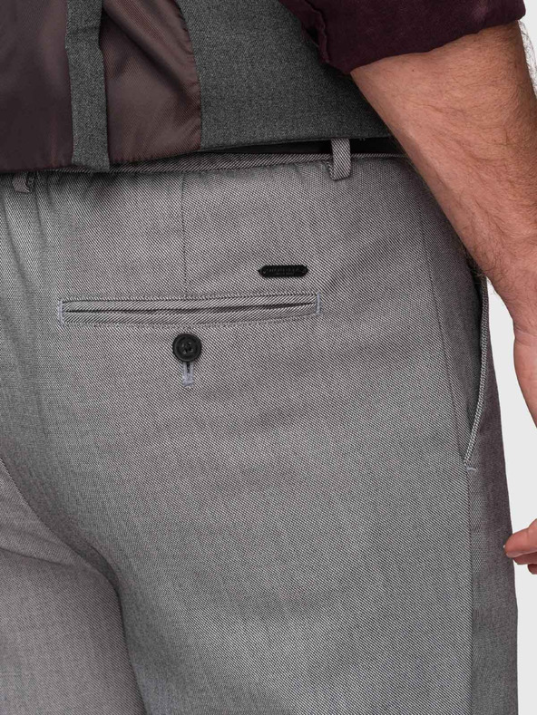 Ombre Clothing Moške hlače chino REGULAR FIT z elastičnim pasom - sive V2 P1525 Ombre Clothing