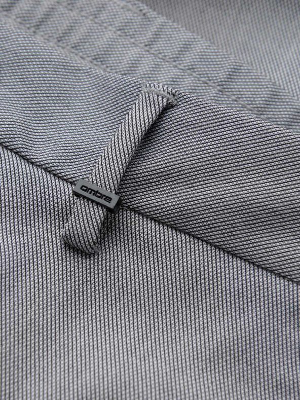 Ombre Clothing Moške hlače chino REGULAR FIT z elastičnim pasom - sive V2 P1525 Ombre Clothing