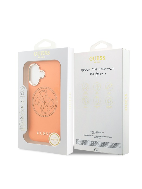 Guess Guess PU Perforated 4G Logo MagSafe Zadnji Ovitek za iPhone 17 Orange