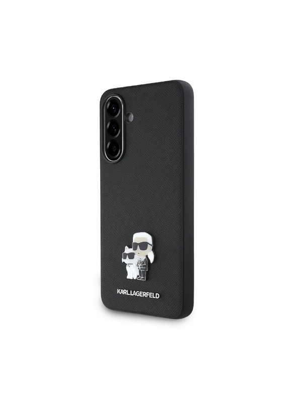 Karl Lagerfeld Karl Lagerfeld PU Saffiano Metal Karl and Choupette Zadnji pokrov za Samsung Galaxy A56 Black