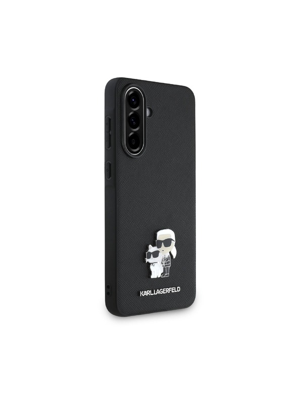 Karl Lagerfeld Karl Lagerfeld PU Saffiano Metal Karl and Choupette Zadnji pokrov za Samsung Galaxy A56 Black