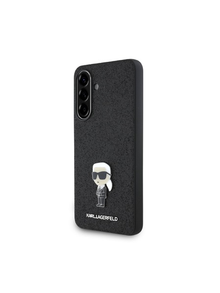 Karl Lagerfeld Karl Lagerfeld Fixed Glitter Metal Ikonik Zadnji pokrov za Samsung Galaxy A56 Black