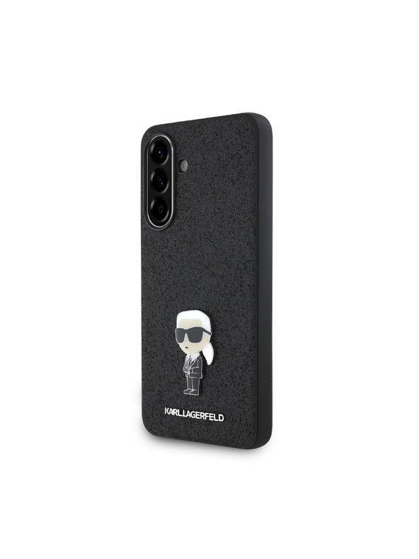 Karl Lagerfeld Karl Lagerfeld Fixed Glitter Metal Ikonik Zadnji pokrov za Samsung Galaxy A56 Black