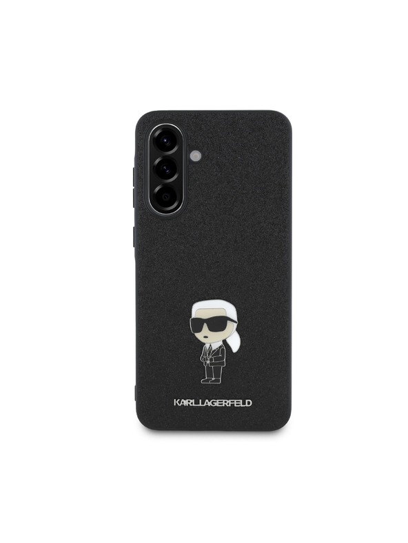 Karl Lagerfeld Karl Lagerfeld Fixed Glitter Metal Ikonik Zadnji pokrov za Samsung Galaxy A56 Black