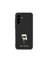 Karl Lagerfeld Karl Lagerfeld Fixed Glitter Metal Ikonik Zadnji pokrov za Samsung Galaxy A56 Black