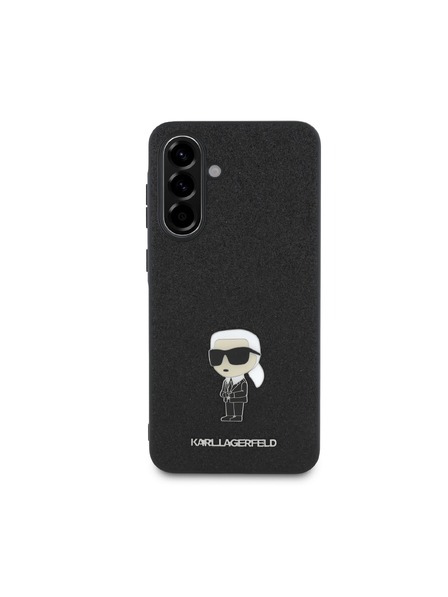 Karl Lagerfeld Karl Lagerfeld Fixed Glitter Metal Ikonik Zadnji pokrov za Samsung Galaxy A56 Black